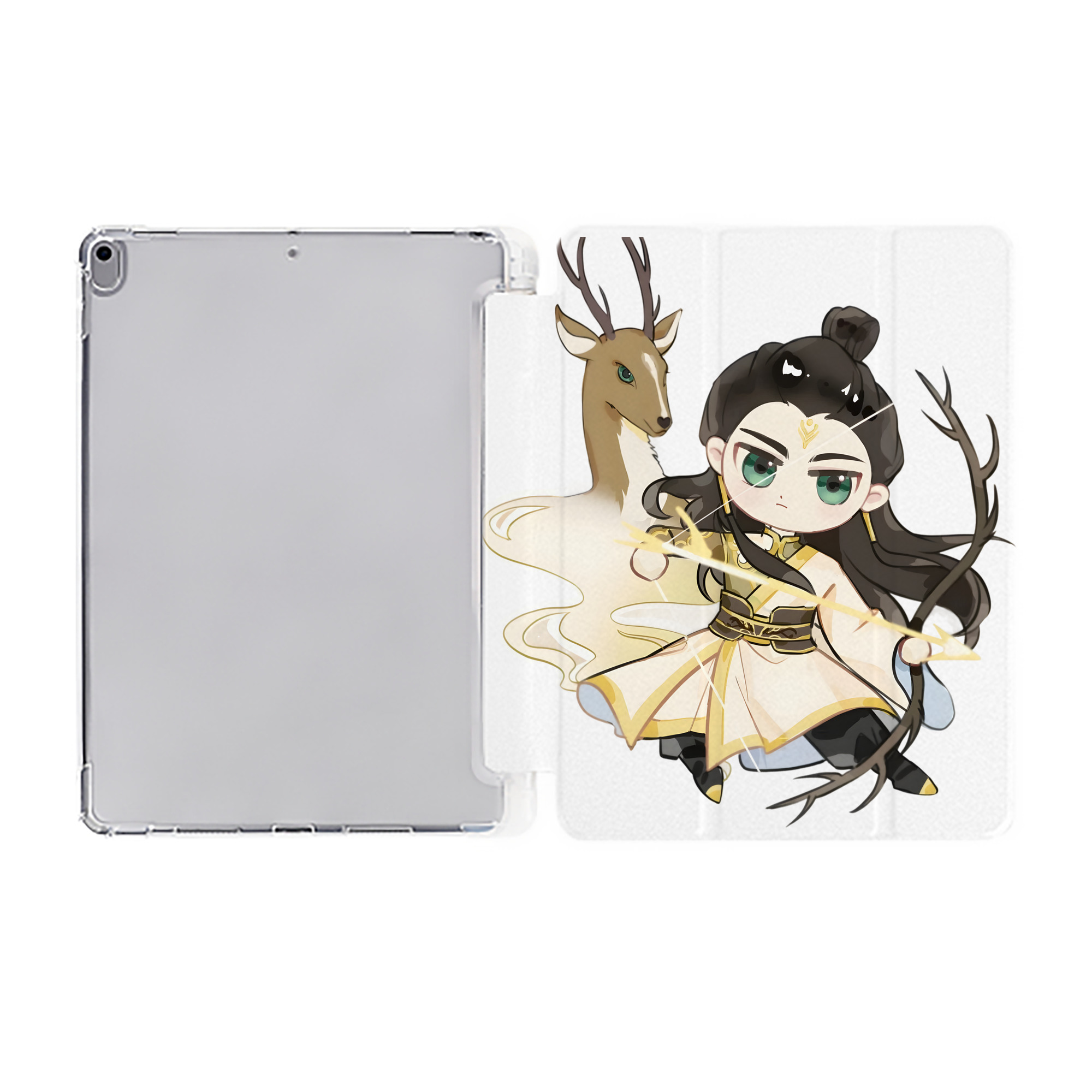 （画像用） Ne Zha 2 ナタ 魔童の大暴れ IPad ケース ペン収納付き 三つ折りスタンド PUレザー×シリコン 対応機種9.5/10.5/10.9インチ